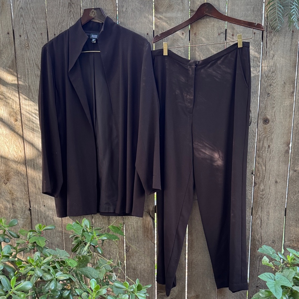 Eileen Fisher Chocolate Brown Suit Set